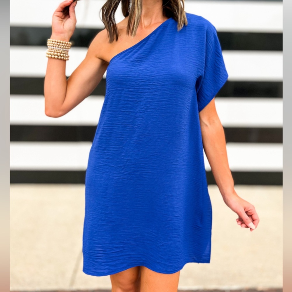 Royal Blue One Shoulder Dress